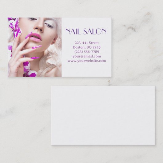 Elegante Maniküre nagel Nagelsalon Visitenkarte 名刺 (正面/裏面)