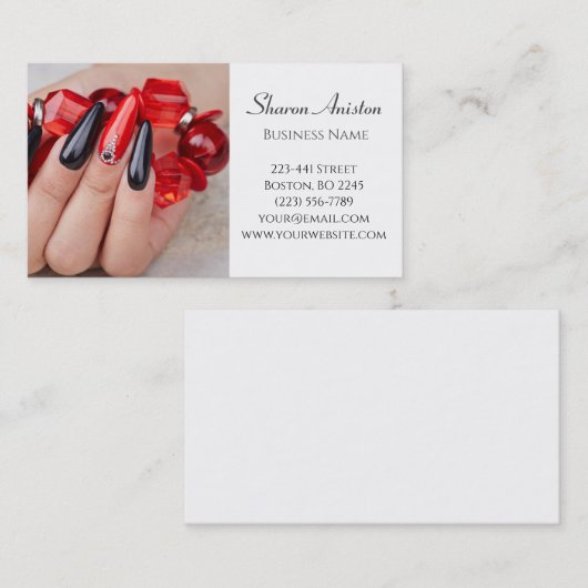  Elegante Maniküre nagel Nagelsalon Visitenkarte 名刺 (正面/裏面)