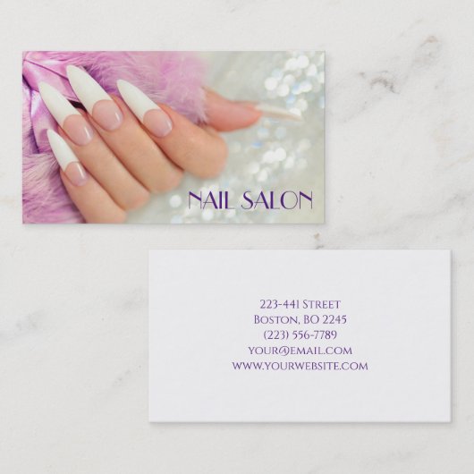  Elegante Maniküre nagel Nagelsalon Visitenkarte 名刺 (正面/裏面)