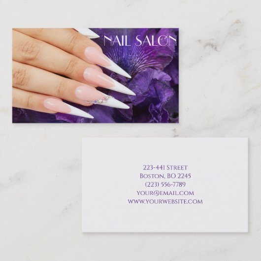  Elegante Maniküre nagel Nagelsalon Visitenkarte 名刺 (正面/裏面)