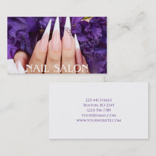 Elegante Maniküre nagel Nagelsalon Visitenkarte 名刺 (正面/裏面)