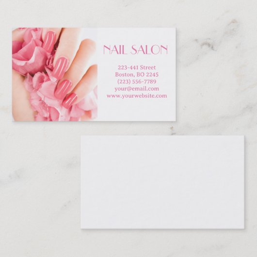 Elegante Maniküre nagel Nagelsalon Visitenkarte 名刺 (正面/裏面)