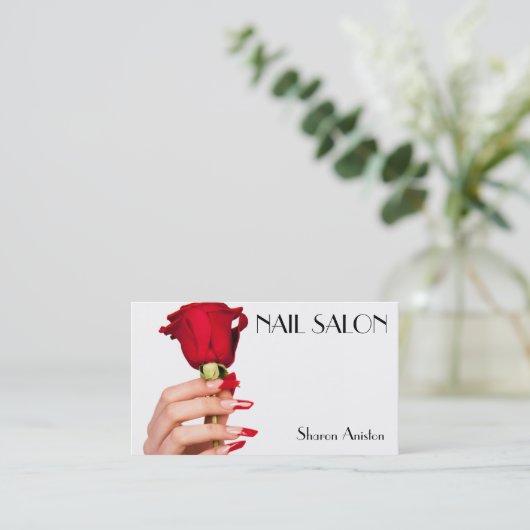  Elegante Maniküre nagel Nagelsalon Visitenkarte 名刺 (スタンド正面)