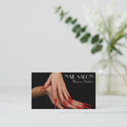  Elegante Maniküre nagel Nagelsalon Visitenkarte 名刺 (スタンド正面)