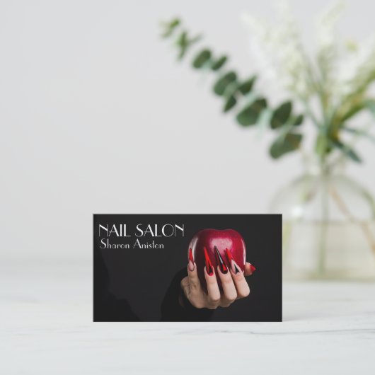  Elegante Maniküre nagel Nagelsalon Visitenkarte 名刺 (スタンド正面)