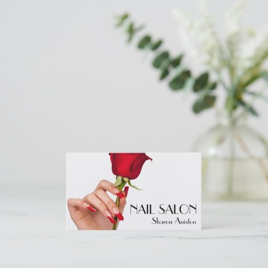 Elegante Maniküre nagel Nagelsalon Visitenkarte 名刺 (スタンド正面)