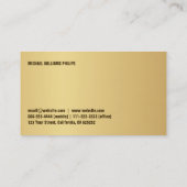 ELEGANTE METAL ORO DORADO MODERNO SIMPLE 名刺 (裏面)
