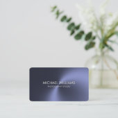 Elegante metal profesional blanco negro brillante 名刺 (スタンド正面)