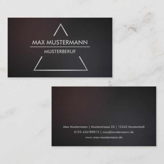 Elegante moderne pyramide Visitenkarten 名刺 (正面/裏面)