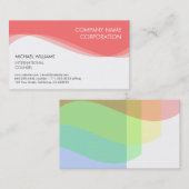 ELEGANTE MODERNO MINIMALISTA BLANCO ROJO PLANTILLA 名刺 (正面/裏面)