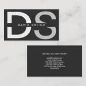 ELEGANTE MODERNO PROFESIONAL SIMPLE BLANCO NEGRO 名刺 (正面/裏面)