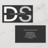 ELEGANTE MODERNO PROFESIONAL SIMPLE BLANCO NEGRO 名刺 (正面/裏面)