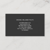 ELEGANTE MODERNO PROFESIONAL SIMPLE BLANCO NEGRO 名刺 (裏面)
