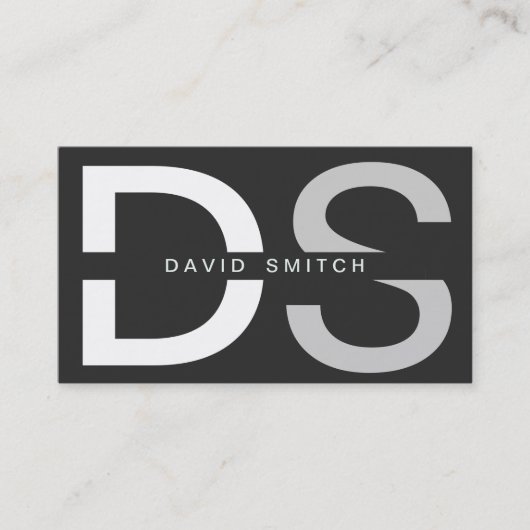 ELEGANTE MODERNO PROFESIONAL SIMPLE BLANCO NEGRO 名刺 (正面)