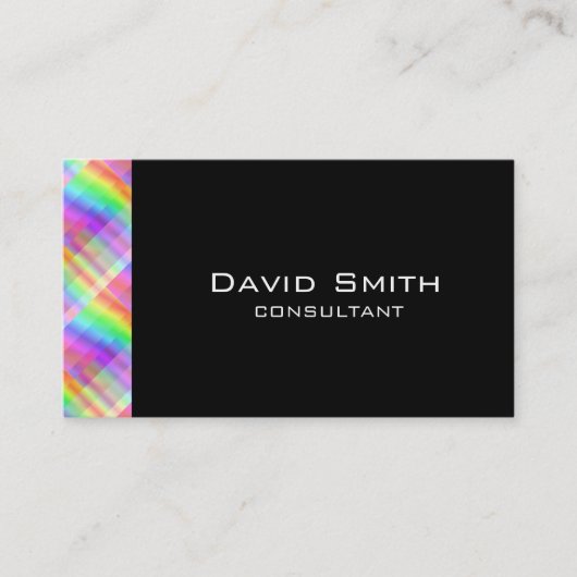 Elegante negro moderna  profesional holograma 名刺 (正面)