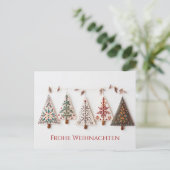 Elegante Nordic Style Weihnachtsbäume ポストカード (スタンド正面)