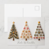 Elegante Nordic Style Weihnachtsbäume ポストカード (正面/裏面)