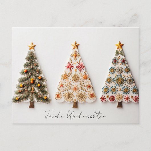Elegante Nordic Style Weihnachtsbäume ポストカード (正面)
