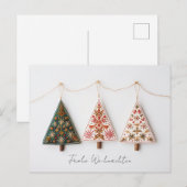 Elegante Nordic Style Weihnachtsbäume ポストカード (正面/裏面)