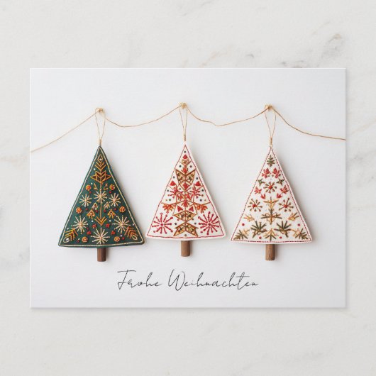 Elegante Nordic Style Weihnachtsbäume ポストカード (正面)