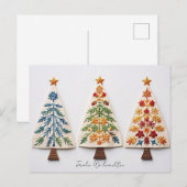 Elegante Nordic Style Weihnachtsbäume ポストカード (正面/裏面)
