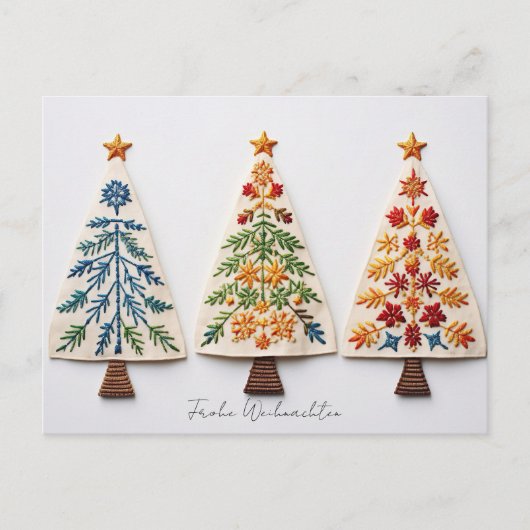 Elegante Nordic Style Weihnachtsbäume ポストカード (正面)