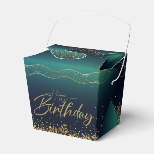 elegante para cumple turquesa degradado フェイバーボックス (正面サイド)