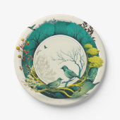 Elegante Party Pappteller mit Naturmotiv ペーパープレート (正面)