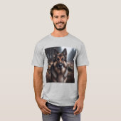 Elegante Pastor Alemán Gris Tシャツ (正面フル)