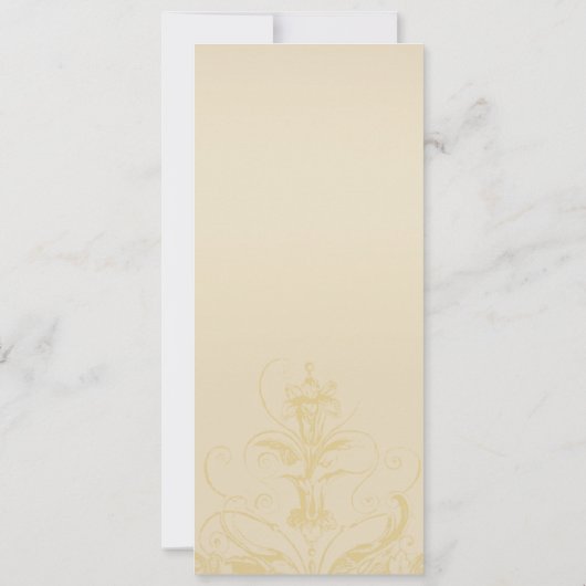 Elegante Pfau-Hochzeits Menü-Karten 招待状 (裏面)