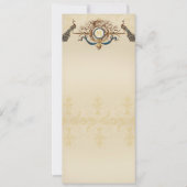 Elegante Pfau-Hochzeits Menü-Karten 招待状 (正面)