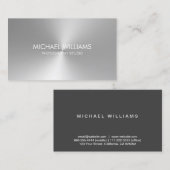 Elegante Profesional Abogado Plata Metal 名刺 (正面/裏面)