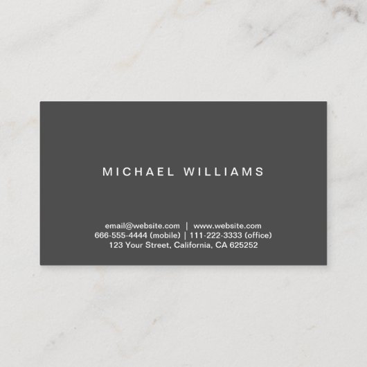 Elegante Profesional Abogado Plata Metal 名刺 (裏面)