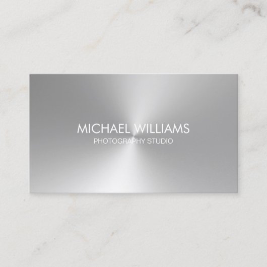 Elegante Profesional Abogado Plata Metal 名刺 (正面)