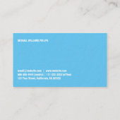 ELEGANTE PROFESIONAL AZUL CELESTE PISCINA GRUESA 名刺 (裏面)