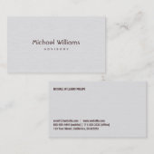 ELEGANTE PROFESIONAL MINIMALISTA SIMPLE BLANCO 名刺 (正面/裏面)