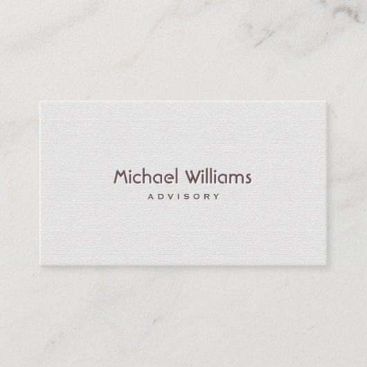 ELEGANTE PROFESIONAL MINIMALISTA SIMPLE BLANCO 名刺 (正面)