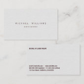 ELEGANTE PROFESIONAL MINIMALISTA SIMPLE BLANCO 名刺 (正面/裏面)