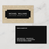 ELEGANTE PROFESIONAL NEGRO GOTAS DORADAS 名刺 (正面/裏面)