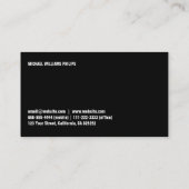 ELEGANTE PROFESIONAL NEGRO GOTAS DORADAS 名刺 (裏面)