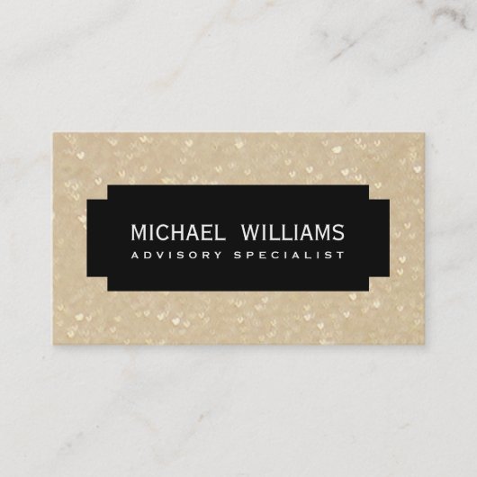 ELEGANTE PROFESIONAL NEGRO GOTAS DORADAS 名刺 (正面)