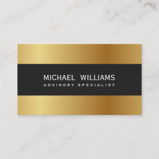 ELEGANTE PROFESIONAL NEGRO ORO DORADO METAL 名刺