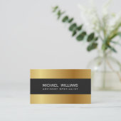 ELEGANTE PROFESIONAL NEGRO ORO DORADO METAL 名刺 (スタンド正面)