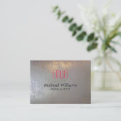 Elegante Profesional Piel Cocodrilo Reptil Plata 名刺 (スタンド正面)