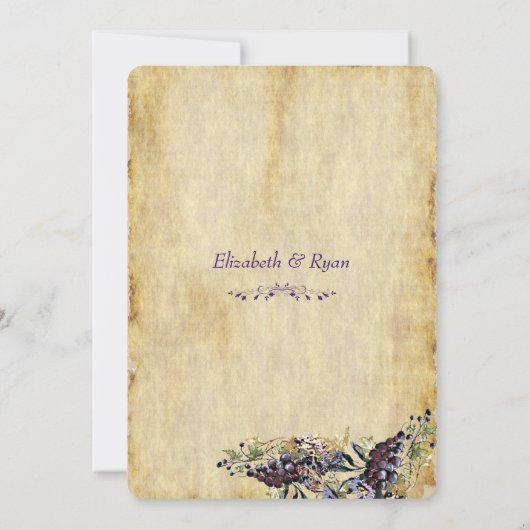 Élegante, rústico de campo, boda en viñedo 招待状 (裏面)