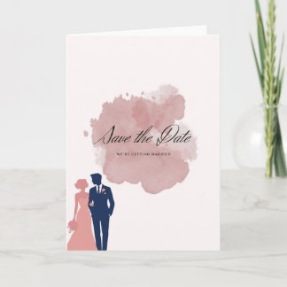 Elegante Save the Date Karte im Aquarell-Stil mit  カード