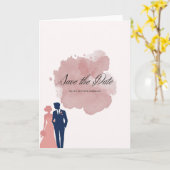 Elegante Save the Date Karte im Aquarell-Stil mit カード (黄色い花)