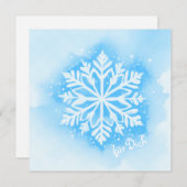 Elegante Schneeflocke im Aquarell-Stil - hellblau (正面/裏面)