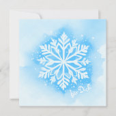 Elegante Schneeflocke im Aquarell-Stil - hellblau  (正面)