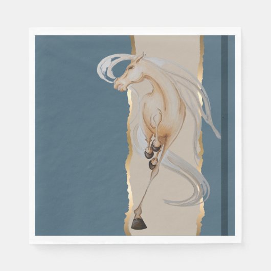 Elegante Serviette mit edlem Pferdemotiv  スタンダードランチョンナプキン (正面)
